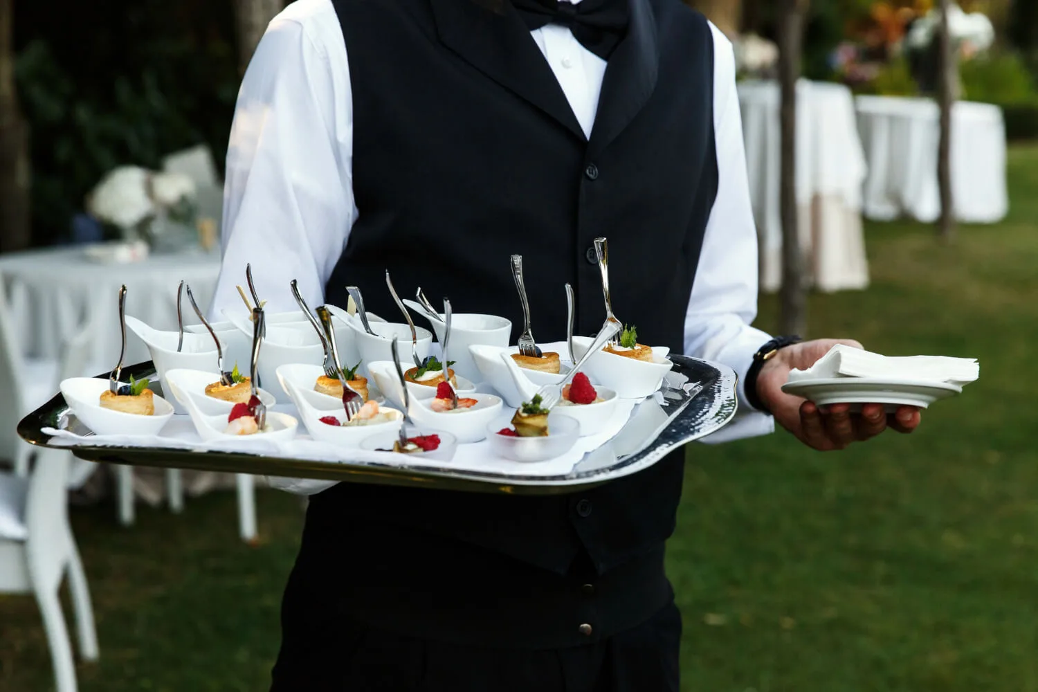 Catering services offered at Rainyresort, featuring a variety of cuisines and elegant presentation.
